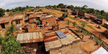 Solar panel on the roof of a house in Uganda