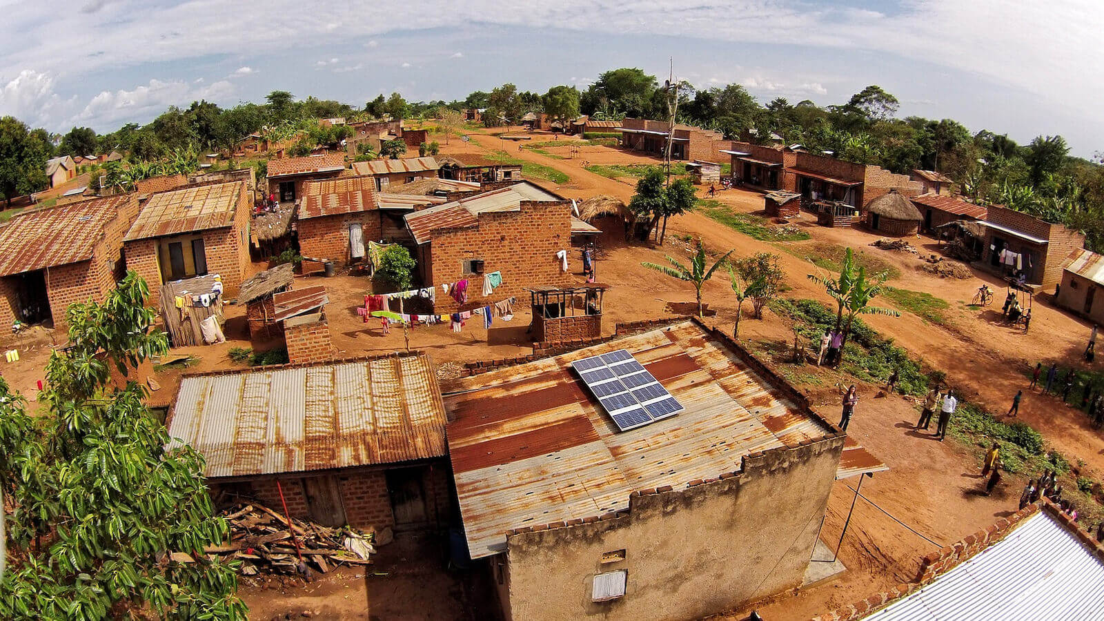 Solar panel on the roof of a house in Uganda